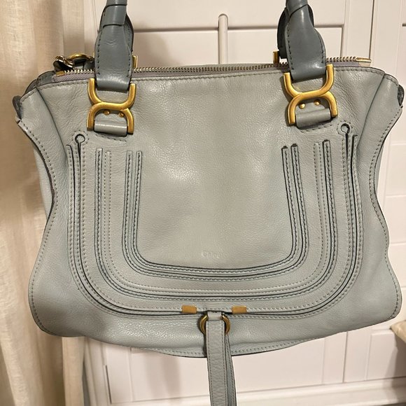 Chloe Handbags - Chloe Marcie Medium Leather Handbag - Blue